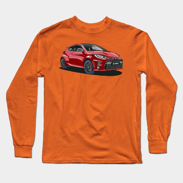 GR Yaris in Scarlet Flare Long Sleeve T-Shirt by Webazoot